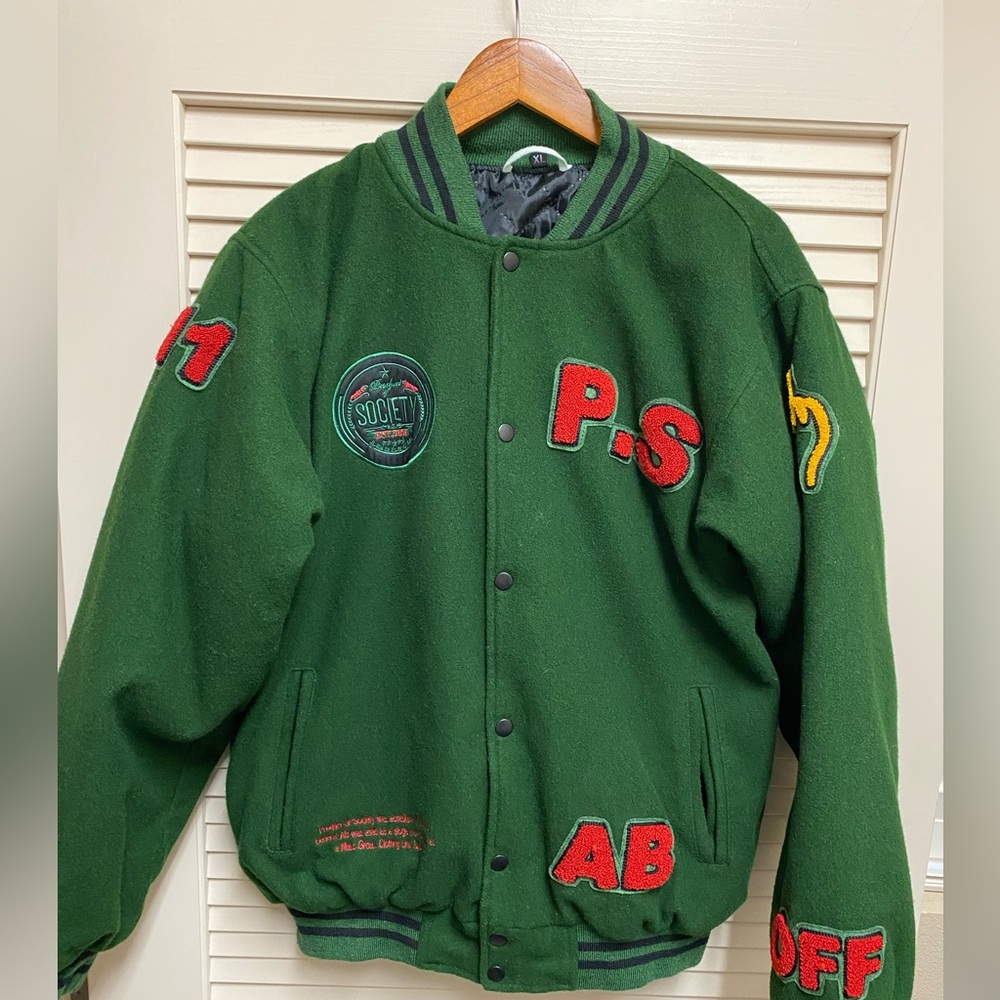 Product Of Society 2006 Varsity Jacket XL Green Wool Bomber Streetwear Y2K VTG